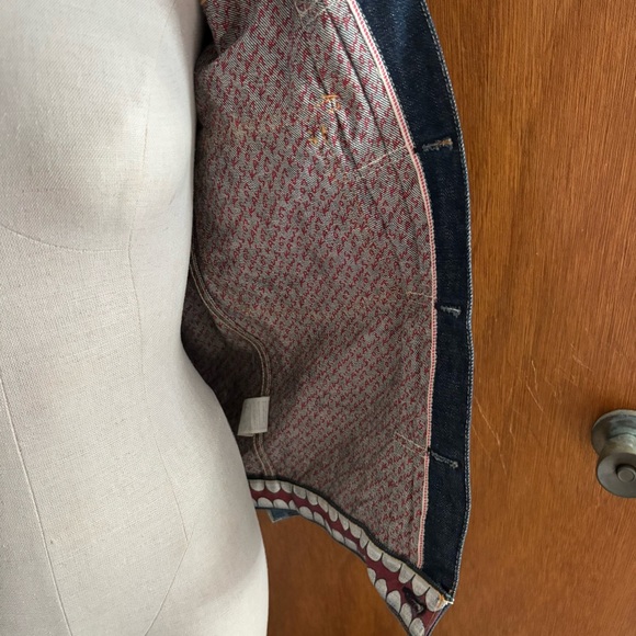 LEVIS x ORIGINAL FAKE sz S 38 Blue Denim Jacket Jeans XX Print Chomper Kaws - Picture 3 of 14